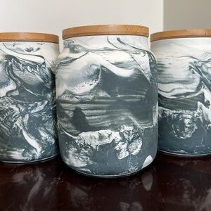 WORLD MARKET 3 Wind Swept Ceramic Storage Containers